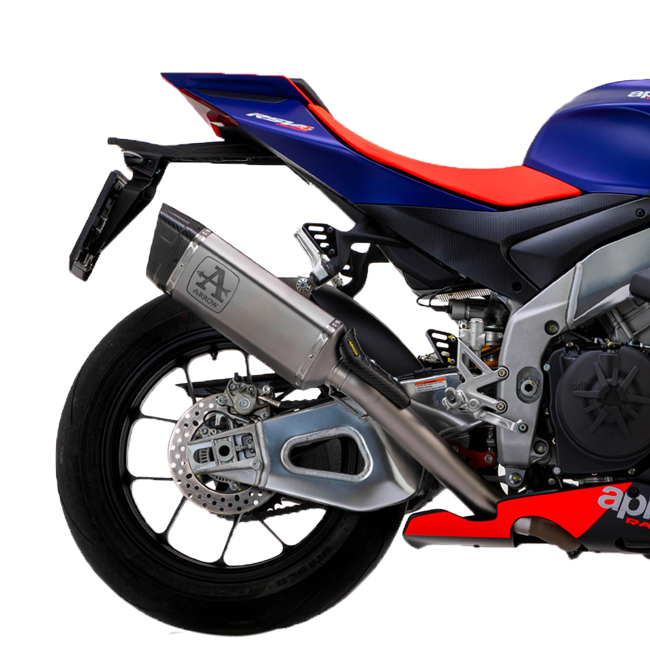 Arrow Pista 71003PT titanium slip-on silencer with carbon end cap for Aprilia RSV4 1100 Factory