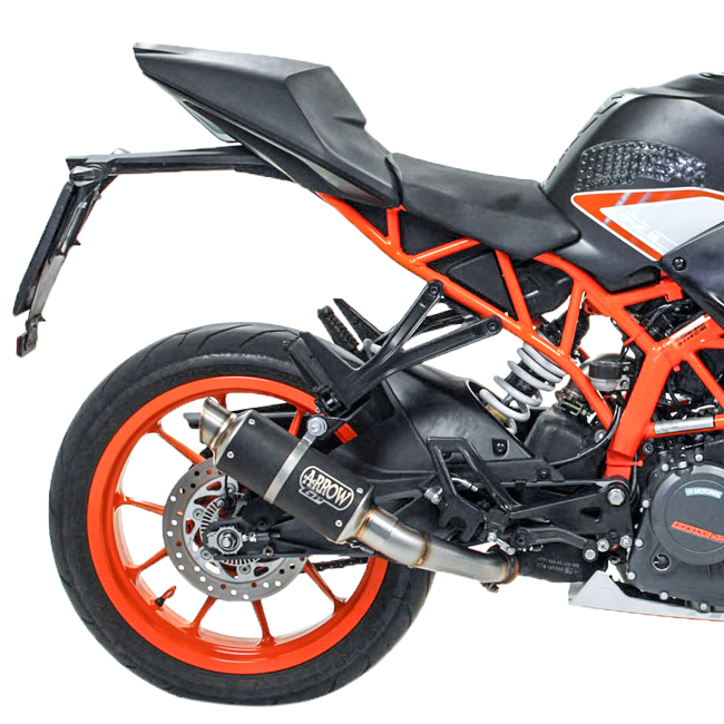 Arrow GP2 slip-on silencer stainless steel dark finish for KTM RC 390 2017-2020