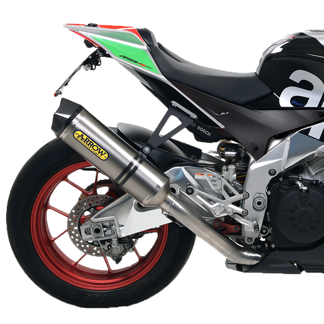 Arrow Race-Tech 71744PK titanium slip-on silencer with carbon end cap for Aprilia RSV4 2017-2018