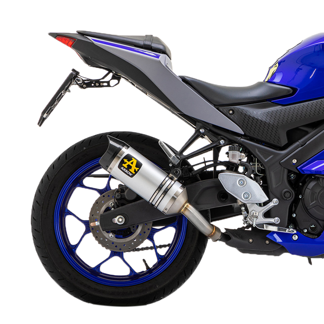 Arrow Thunder aluminium slip-on silencer with carbon end-cap for Yamaha YZF-R3 2021-2026