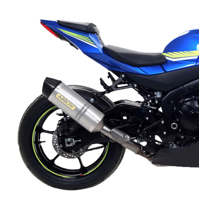 Arrow Race-Tech aluminium slip-on silencer with carbon end cap for Suzuki GSX-R 1000 2017-2023