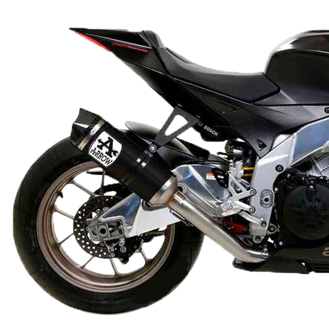 Arrow Race-Tech 71906AKN slip-on silencer dark aluminium carbon end cap Aprilia RSV4 1100 Factory