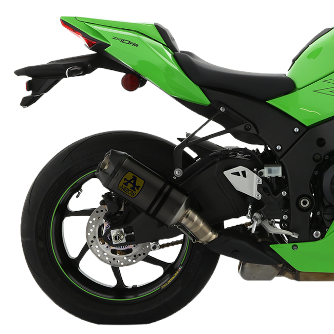 Arrow Indy-Race slip-on silencer 71928AKN in Dark aluminium finish with carbon end cap for Kawasaki ZX-10R/RR 2021-2026