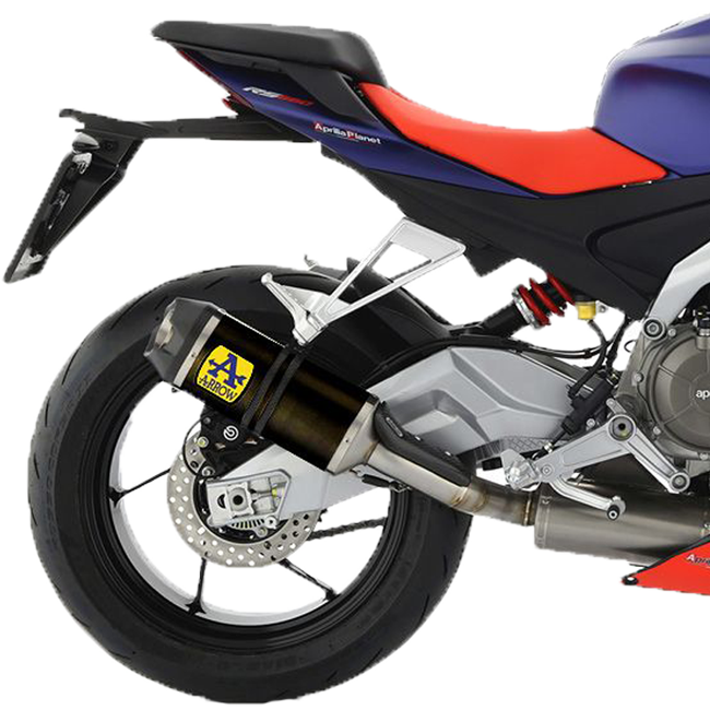 Arrow Indy Race slip-on silencer dark aluminium carbon end cap Aprilia RS 660