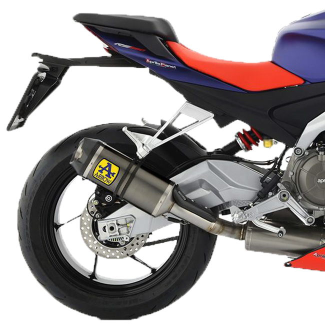 Arrow Indy Race titanium slip-on silencer 71929PK for Aprilia RS 660 with carbon end cap
