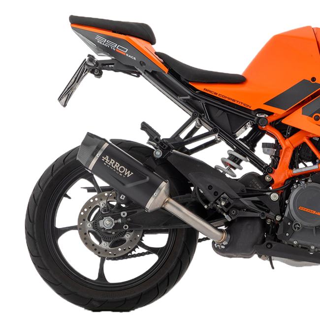 Arrow Indy-Race 71957AKN slip-on silencer in dark aluminium for KTM RC 390 2022-2025