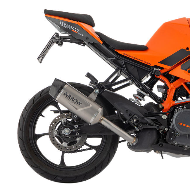Arrow Indy-Race titanium slip-on silencer 71957PK for KTM RC 390 2022-2025 with carbon end-cap