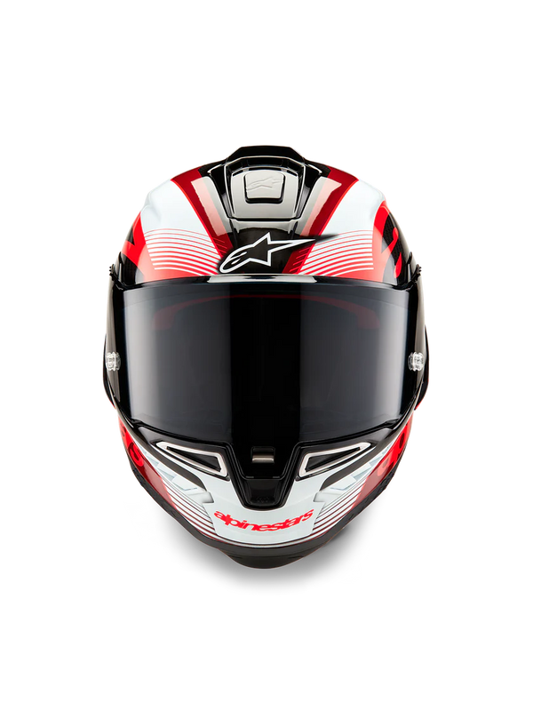 Alpinestars Supertech R10 Team full-face helmet in gloss carbon red and white