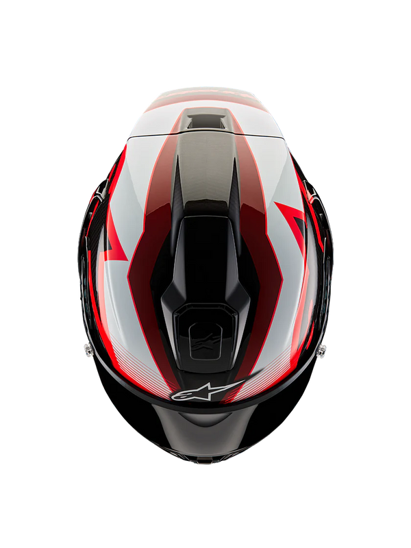Alpinestars Supertech R10 Team full-face helmet in gloss carbon red and white