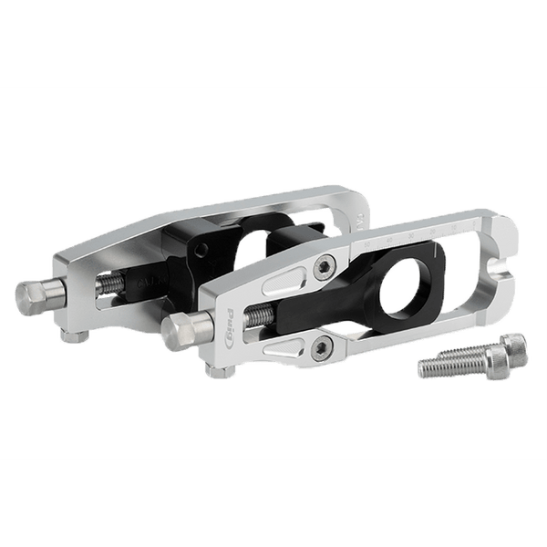 Puig CNC aluminium chain tensioners for Kawasaki ZX-6R 2024-2025, colour-anodised finish