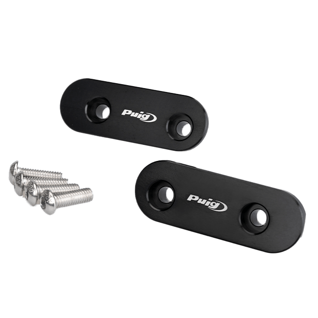Puig black anodised aluminium mirror covers for BMW S1000RR K67 2023-2026