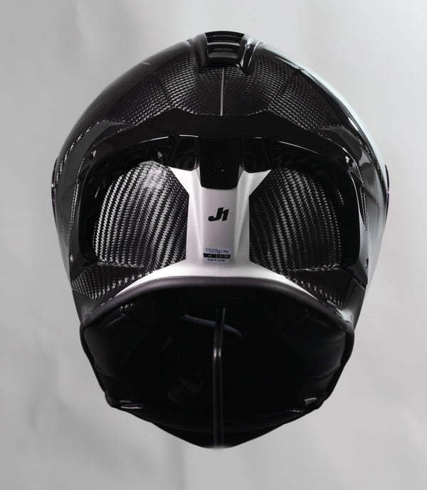 Just1 J-PGR full-face helmet in Impulse Silver and Carbon Gloss finish