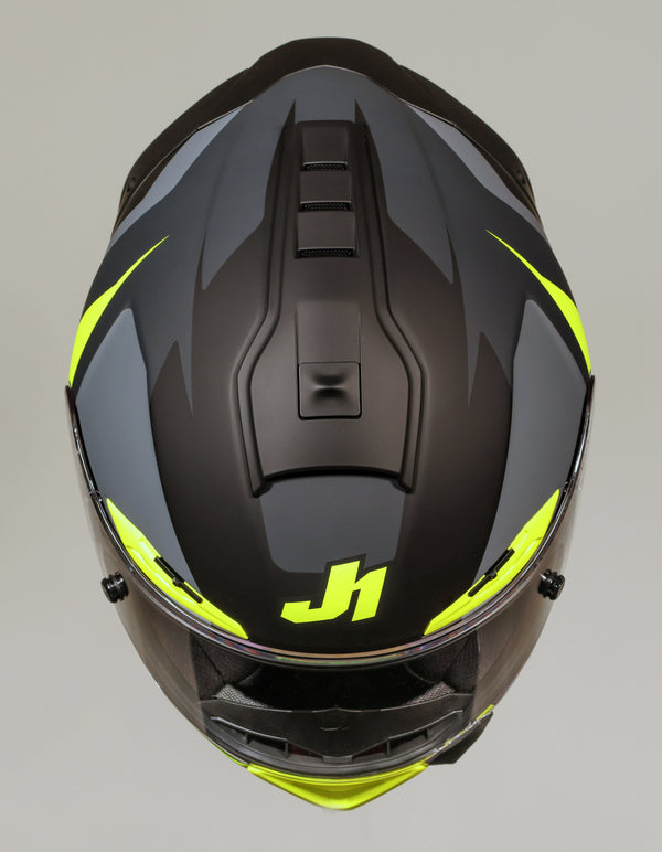 Just1 J-PGRF Arrow full-face helmet in neon yellow and matte grey