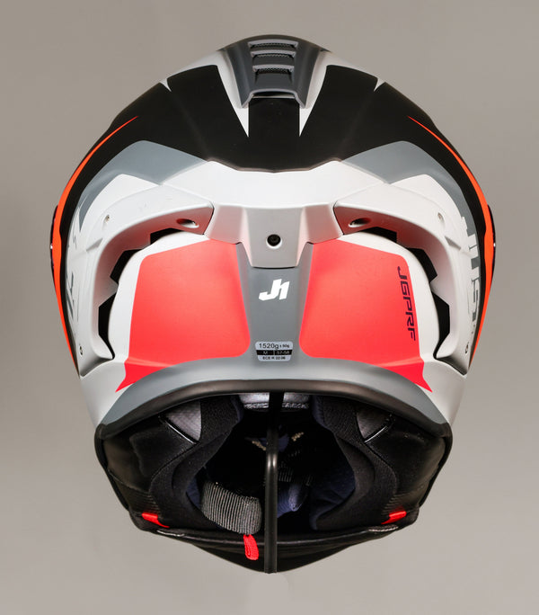 Just1 J-PGRF full-face helmet in Arrow Red and Matte Black