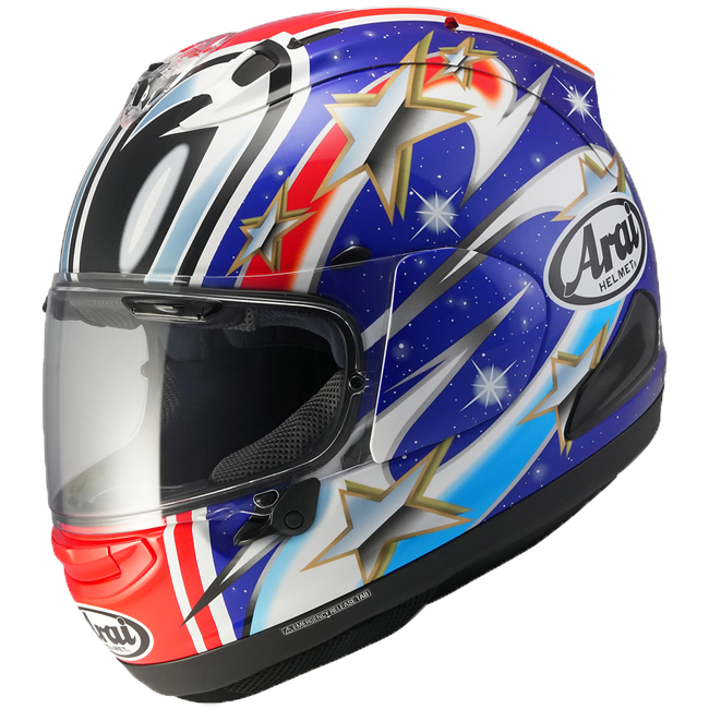Arai RX-7V Evo full-face helmet in Shinya 99 Nakano Replica gloss livery