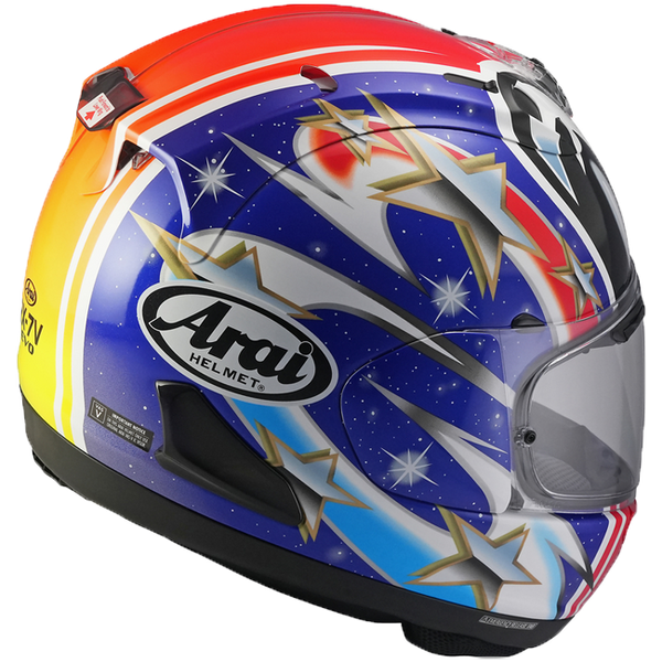 Arai RX-7V Evo full-face helmet in Shinya 99 Nakano Replica gloss livery