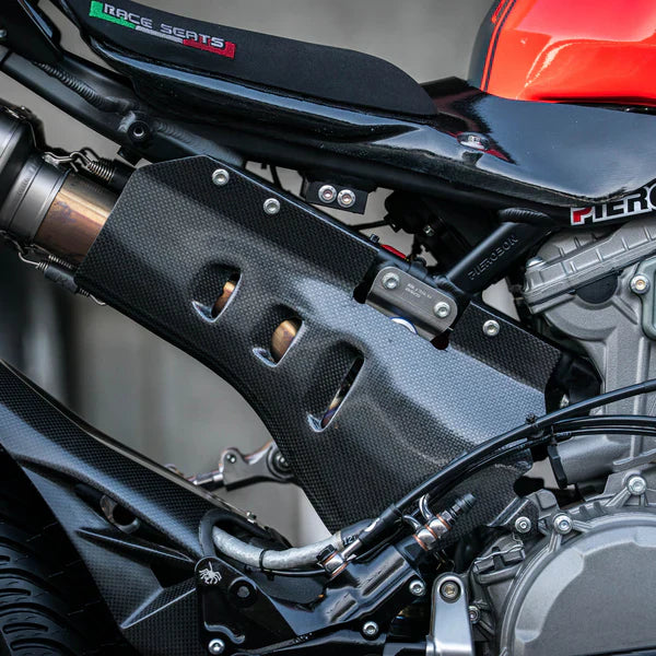 Feel Racing carbon exhaust side protector FR.460.111 for Ducati Panigale V2 955 SSP with Akrapovic system
