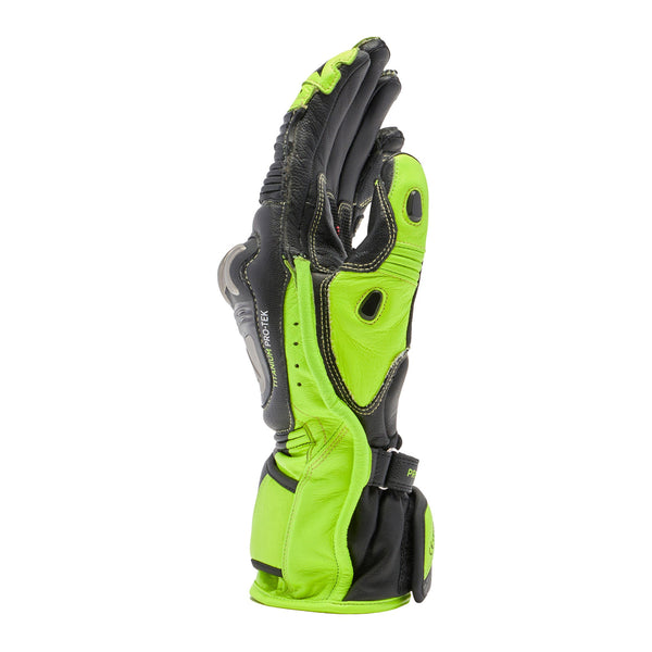 Dainese Full Metal 7 racing leather gloves men's neon yellow black