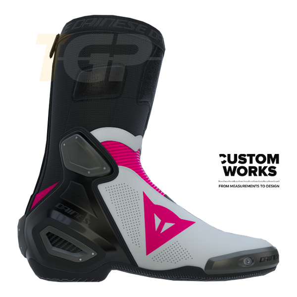 Dainese Axial 2 Air men's motorcycle boot Fuxia White Custom Works