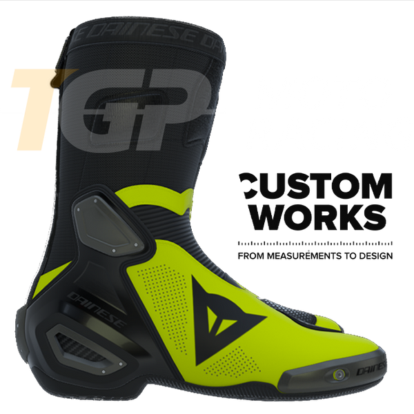 Dainese Axial 2 Air Racing and Road Motorcycle Boots | Men | Black / Fluo Yellow | Custom Works