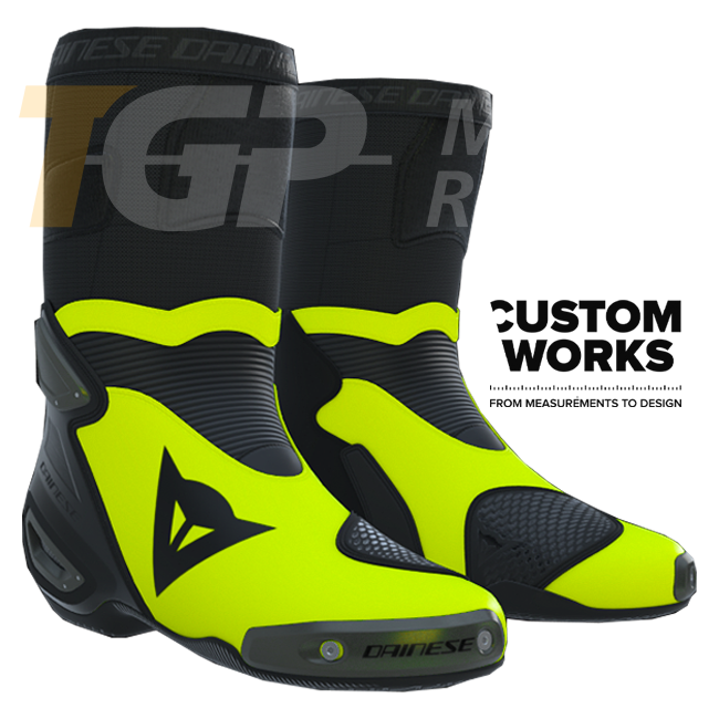 Dainese Axial 2 Racing Motorcycle Boots | Men | Fuxia / Viola / Fluo Yellow | Custom Works