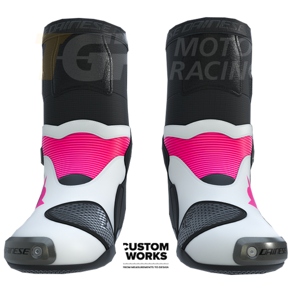 Dainese Axial 2 men's motorcycle boots in Fuxia White Custom Works colourway