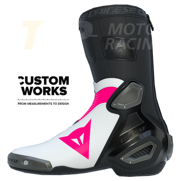 Dainese Axial 2 men's motorcycle boots in Fuxia White Custom Works colourway