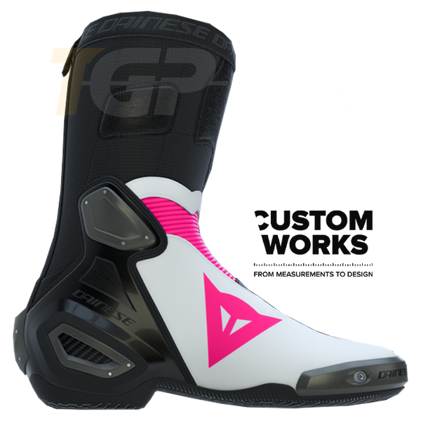 Dainese Axial 2 men's motorcycle boots in Fuxia White Custom Works colourway
