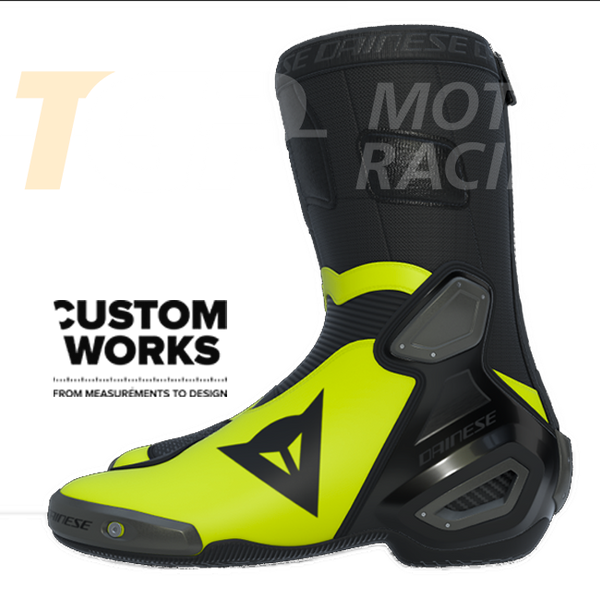 Dainese Axial 2 Racing Motorcycle Boots | Men | Fuxia / Viola / Fluo Yellow | Custom Works