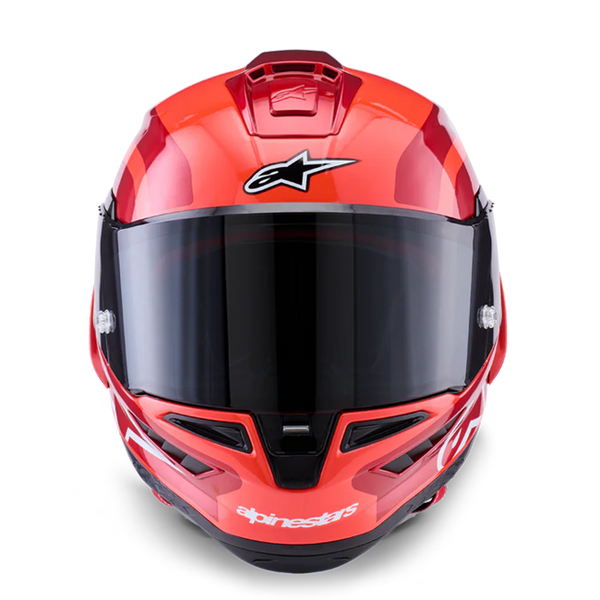 Alpinestars Supertech R10 full-face helmet in Arius Double Red Glossy finish