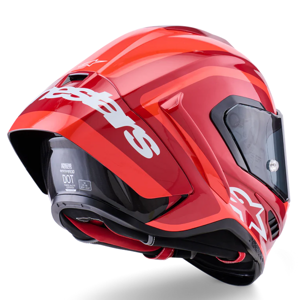 Alpinestars Supertech R10 full-face helmet in Arius Double Red Glossy finish