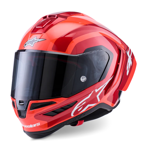 Alpinestars Supertech R10 full-face helmet in Arius Double Red Glossy finish