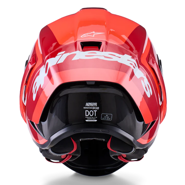 Alpinestars Supertech R10 full-face helmet in Arius Double Red Glossy finish