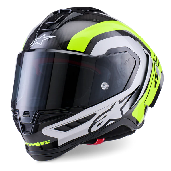 Alpinestars Supertech R10 full-face helmet in Arius Yellow Fluo Gloss finish