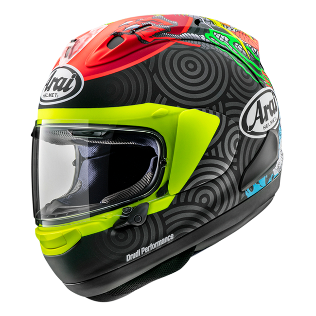 Arai RX-7V Evo full-face helmet in Tatsuki matte graphic finish