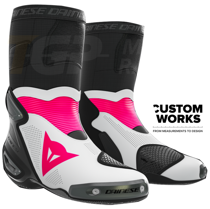 Dainese Axial 2 Air men's motorcycle boot Fuxia White Custom Works