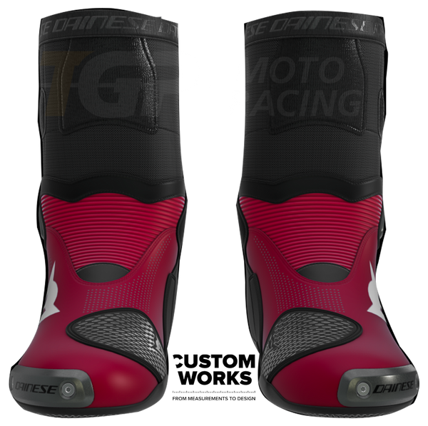 Dainese Axial 2 Air motorcycle boots Nicolò Bulega Replica 2026 Custom Works in Dainese Red and White