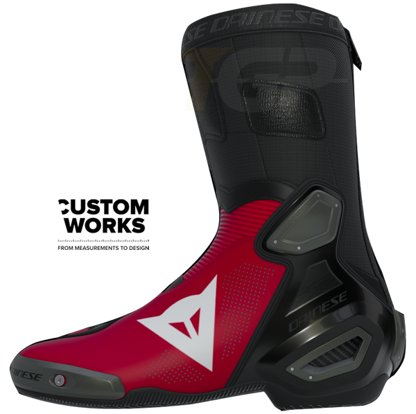 Dainese Axial 2 Air motorcycle boots Nicolò Bulega Replica 2026 Custom Works in Dainese Red and White