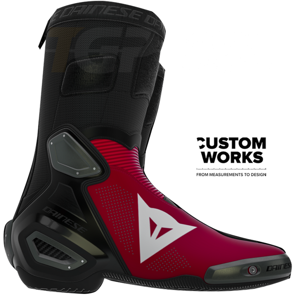 Dainese Axial 2 Air motorcycle boots Nicolò Bulega Replica 2026 Custom Works in Dainese Red and White