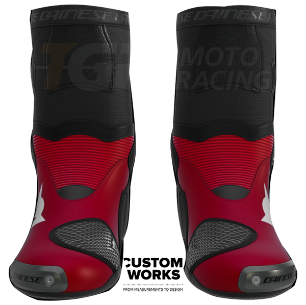 Dainese Axial 2 Nicolò Bulega Replica 2026 Custom Works men's motorcycle boot in Dainese Red and White