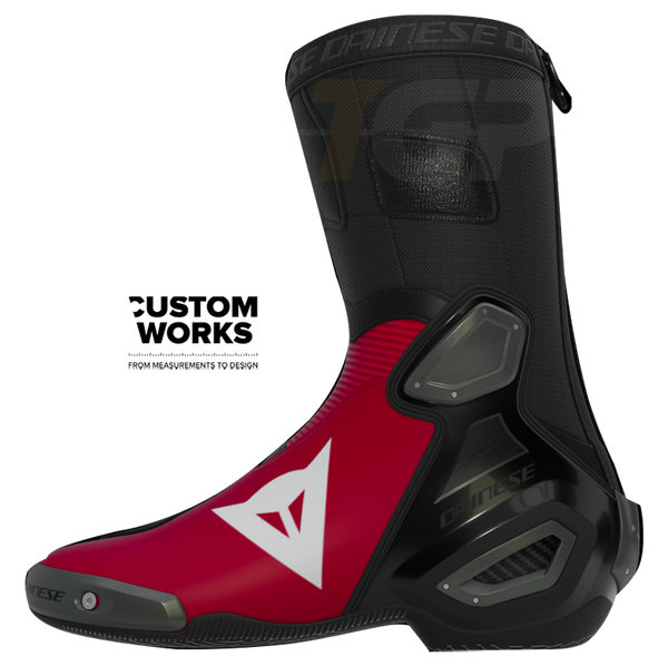 Dainese Axial 2 Nicolò Bulega Replica 2026 Custom Works men's motorcycle boot in Dainese Red and White