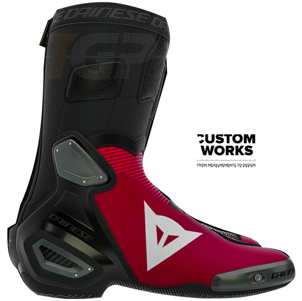 Dainese Axial 2 Nicolò Bulega Replica 2026 Custom Works men's motorcycle boot in Dainese Red and White