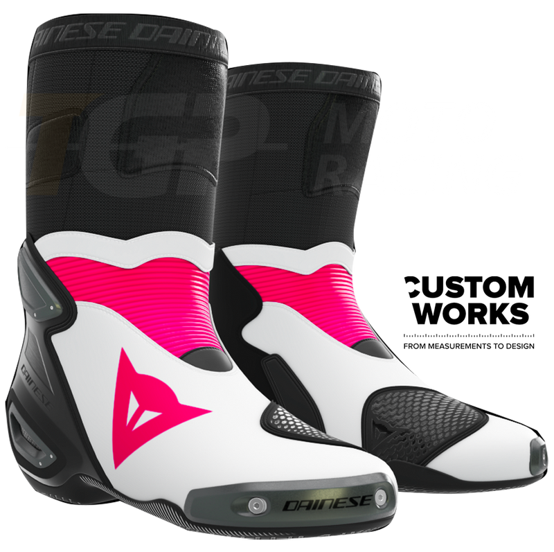 Dainese Axial 2 men's motorcycle boots in Fuxia White Custom Works colourway
