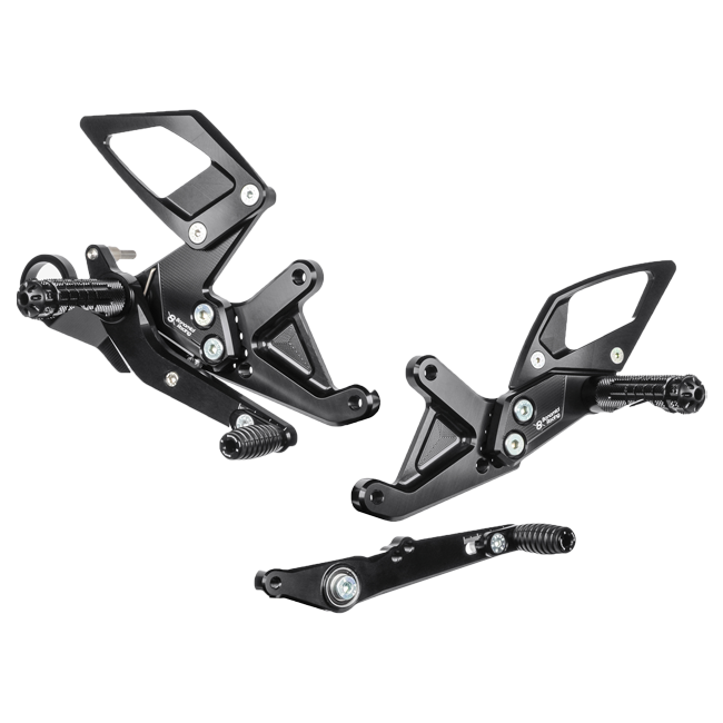 Bonamici Racing B005 black anodised rearsets for BMW S1000RR K46 2015–2018