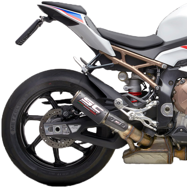 SC-Project CR-T slip-on silencer for BMW S1000RR K67 2019-2020 — titanium and carbon variants