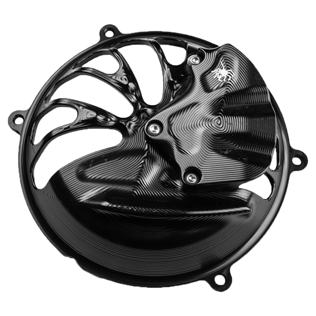 Spider Racing dry clutch cover and Airflow Booster for Ducati Panigale V4 R, billet aluminium, part 20.D205