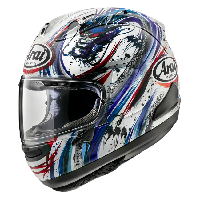 Arai RX-7V Evo full-face helmet in Kiyo Trico gloss finish