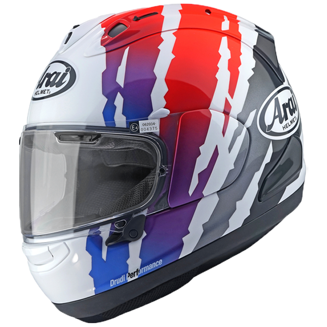 Arai RX-7V Evo full-face helmet in Blade Red gloss finish