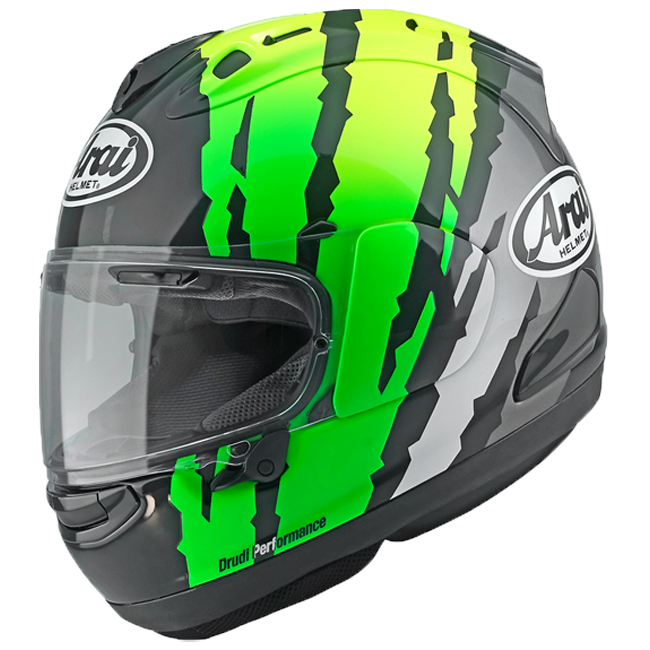 Arai RX-7V Evo full-face helmet in gloss Blade Yellow finish