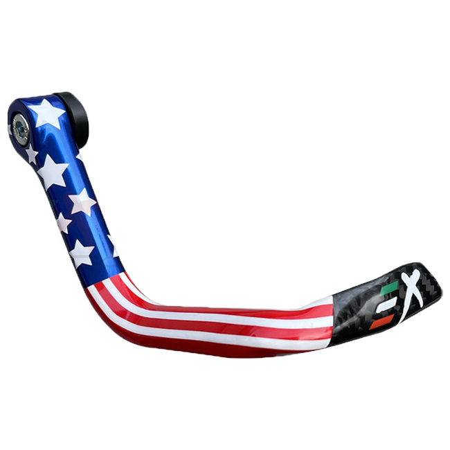 Extreme Components GP EVO Carbon Brake Lever Guard USA edition, twill-weave carbon with hand-painted American flag finish